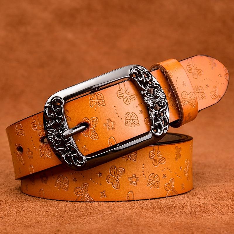 Vintage Women's Genuine Leather Pin Buckle Waistband Belt  -  GeraldBlack.com