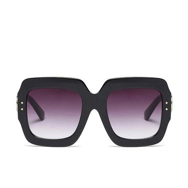 Vintage Women's Thick Frame UV400 Gradient Oversized Shades Square Sunglasses - SolaceConnect.com