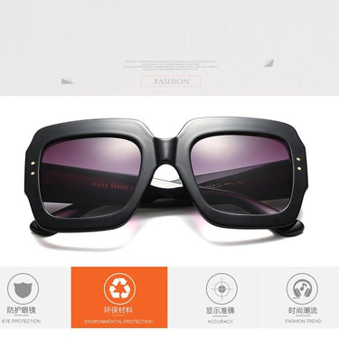 Vintage Women's Thick Frame UV400 Gradient Oversized Shades Square Sunglasses - SolaceConnect.com