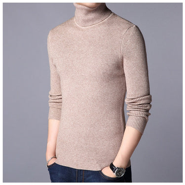 Warm Knit Pullover Turtle Necks Sweater Winter Solid Color Simple Casual Men Jumper Fashion Clothing  -  GeraldBlack.com