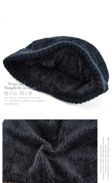 Warm Knitted Wool Bonnet Winter Skullies and Beanies Hats for Men  -  GeraldBlack.com
