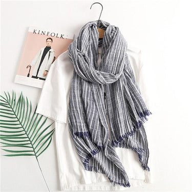 Warm Soft Winter Plaid Scarf for Men with Tassel in Woven Wrinkled Cotton - SolaceConnect.com