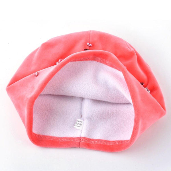 Warm Winter Cute Beanie Caps with Rhinestone for Women - SolaceConnect.com