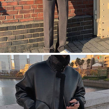 Warm Winter Fashion Genuine Sheepskin Leather Thick Jacket for Men - SolaceConnect.com