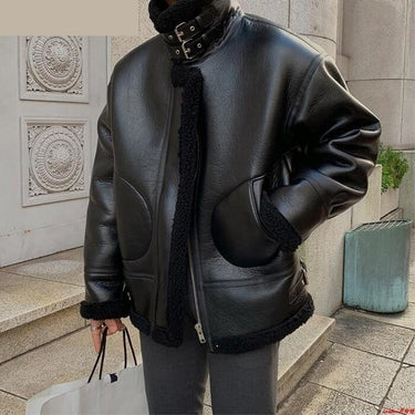 Warm Winter Fashion Genuine Sheepskin Leather Thick Jacket for Men - SolaceConnect.com