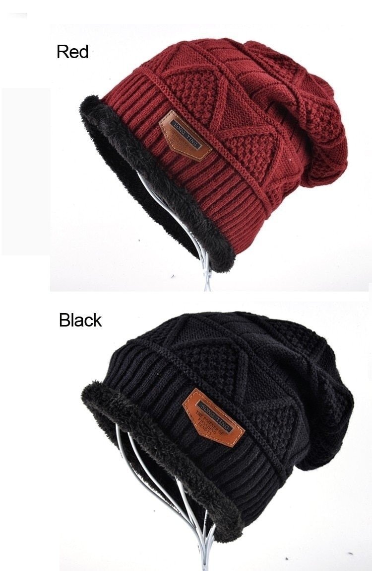 Warm Winter Fashion Knitted Wool Skullies Hats for Boys and Men - SolaceConnect.com