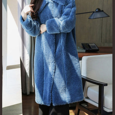Warm Winter Fashion Long Korean Style Shearling Fur Coat Jacket for Women  -  GeraldBlack.com
