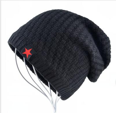 Warm Winter Knitted Bonnet Woolen Beanie Star Hats for Men - SolaceConnect.com