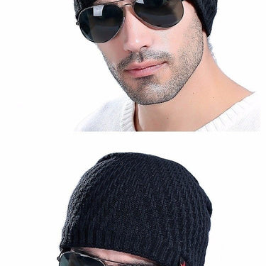 Warm Winter Knitted Bonnet Woolen Beanie Star Hats for Men - SolaceConnect.com