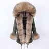 Warm Winter Style Army Green Natural Fur Collar Coat Parka Jacket for Women  -  GeraldBlack.com