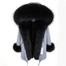 Warm Winter Style Black Natural Fur Collar Coat Parka Jacket for Women  -  GeraldBlack.com