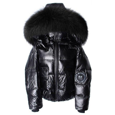 Winter Real fox fur collar waterproof duck down silver down jacket fashion warm big fur collar - SolaceConnect.com