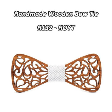 Wedding Suits Wood Cravate Bow Ties Pocket Square Set for Men - SolaceConnect.com