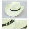 Western American Straw Braided Men's Cowboy Hats with Buckle - SolaceConnect.com