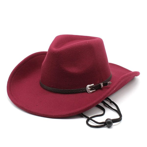 Western Fashion Imitation Wool Wide Brim Felt Cowboy Cowgirl Panama Jazz Hat Sombreros Hombre  -  GeraldBlack.com