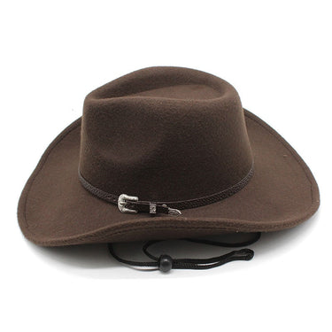 Western Fashion Imitation Wool Wide Brim Felt Cowboy Cowgirl Panama Jazz Hat Sombreros Hombre  -  GeraldBlack.com