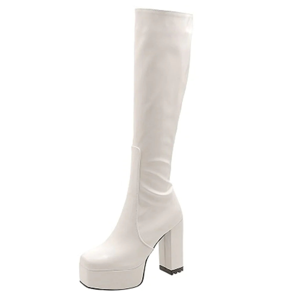 White 2 Big Size 43 Women Colorful Platform Boots Sexy Designer High Heel Gothic Shoes  -  GeraldBlack.com