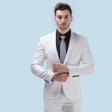 White Blazer Pant Fashion Wedding Casual Business 2 Piece Suit for Men  -  GeraldBlack.com