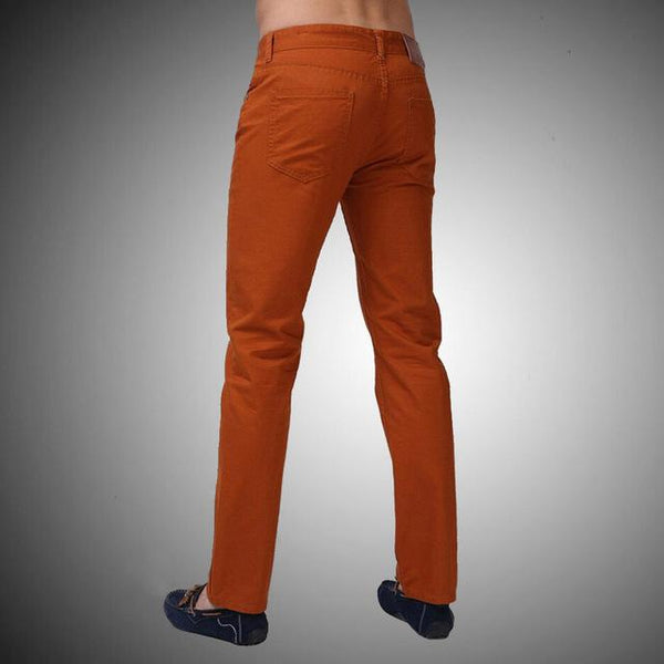 White Blue Red Men's Straight Mid Waist Casual Fashion Design Jeans - SolaceConnect.com