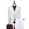White Casual One Button Slim Fit Wedding Three Piece Suit for Men  -  GeraldBlack.com