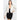 White Solid Color Women's Studded Moto Jacket with Elasticized Hem  -  GeraldBlack.com