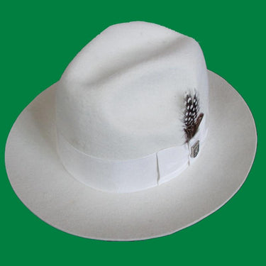 White Wool Solid Pattern Formal Style Fashion Fedora Hat - SolaceConnect.com