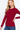 Wine Color Thermal Crew Neck Long Sleeve Knitted Women's Top - SolaceConnect.com