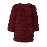 Wine Red Winter Women's Solid Thick Fur Long Detachable Coats & Jackets  -  GeraldBlack.com