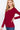 Wine Solid Color Long Sleeve Scoop Neck Thermal Top for Women - SolaceConnect.com
