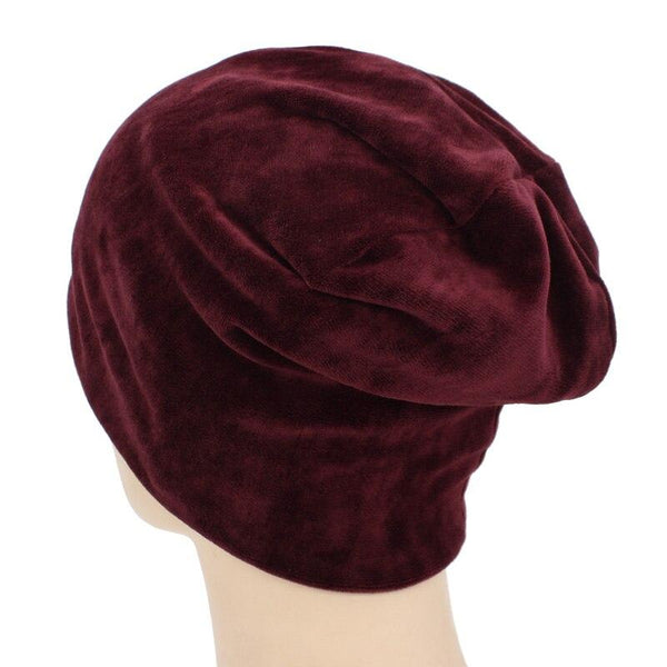 Winter and Autumn Casual Fashion Velvet Beanie Caps for Women - SolaceConnect.com