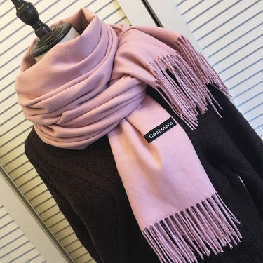 Winter Autumn Unisex Solid Color Cashmere Long Scarves Scarf with Tassel - SolaceConnect.com