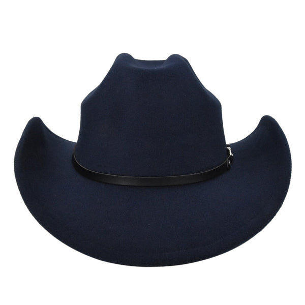 Winter Autumn Vintage Western Cowboy Hat 8CM Wide Brim Gentleman Lady Jazz Cowgirl Hats  -  GeraldBlack.com