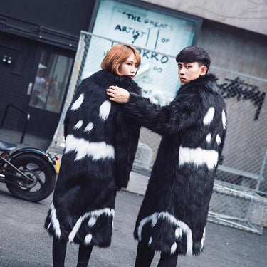 Winter Casual Faux Fur Turn-down Collar Long Jackets for Men<br> - SolaceConnect.com