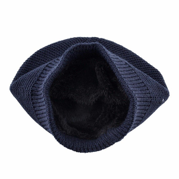 Winter Casual Velvet Wool Knitted Beanie Caps for Men and Women - SolaceConnect.com