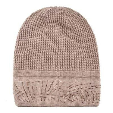 Winter Fashion Casual Crochet Knitted Floral Beanie Caps for Women - SolaceConnect.com