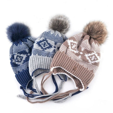 Winter Fashion Casual Pompom Faux Fur Knitted Beanies for Boys and Girls  -  GeraldBlack.com