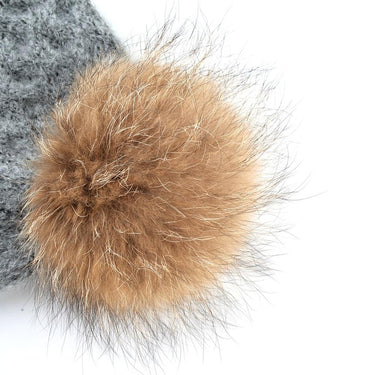 Winter Fashion Casual Pompom Wool Knitted Beanies for Women - SolaceConnect.com