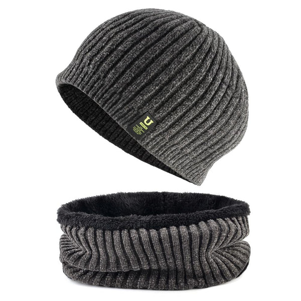 Winter Fashion Knitted Scarf Beanies Cap Set for Men and Women - SolaceConnect.com
