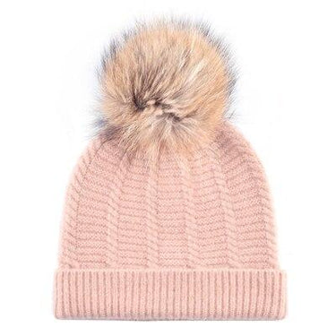 Winter Fashion Warm Casual Fur Pom Pom Knitted Beanies for Women - SolaceConnect.com
