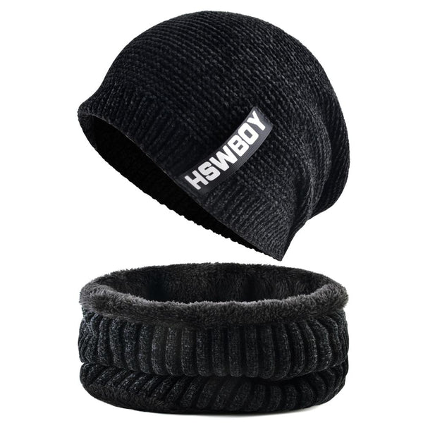 Winter Fashion Warm Neck Polyester Striped Beanies for Men and Women - SolaceConnect.com