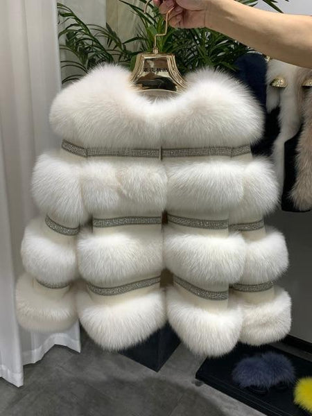 Winter Fur Coat Real Fox Fur Keep Warm Fashion Coats Women's Natural Fur Outerwear Jackets S7843 - SolaceConnect.com