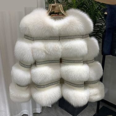 Winter Fashion Women's Solid Real Fox Fur Keep Warm Zipper Coats & Jackets  -  GeraldBlack.com