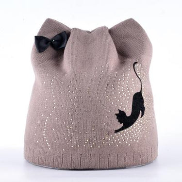 Winter Femme Knitted Skullies Beanies Cap with Ears for Girls  -  GeraldBlack.com