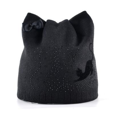 Winter Femme Knitted Skullies Beanies Cap with Ears for Girls - SolaceConnect.com