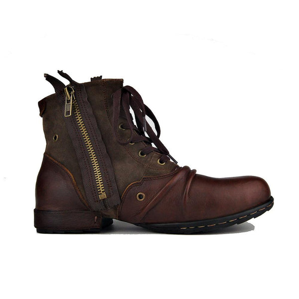 Winter Genuine Leather Handmade Ankle Superstar Boots for Men - SolaceConnect.com