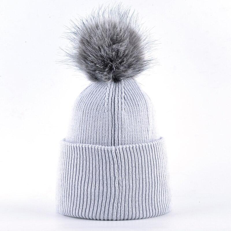 Winter Knitted Pompom and Imitation Fur Beanie Hats for Women  -  GeraldBlack.com