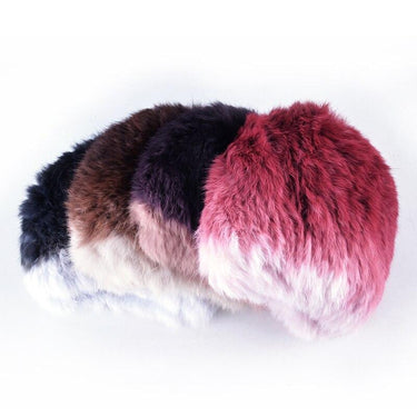 Winter Knitted Real Rabbit Fur Skullie Beanie Caps for Women  -  GeraldBlack.com