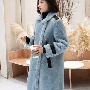 Real Fur Coat Female Sheep Shearling Fur Jacket Winter Coat Women Clothes Real Wool Coat Korean Long - SolaceConnect.com