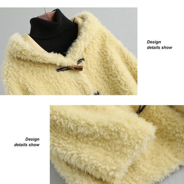 Hooded Real Wool Coat Female Winter Casual Korean Sheep Shearing Jackets Women's Clothing Jaqueta - SolaceConnect.com