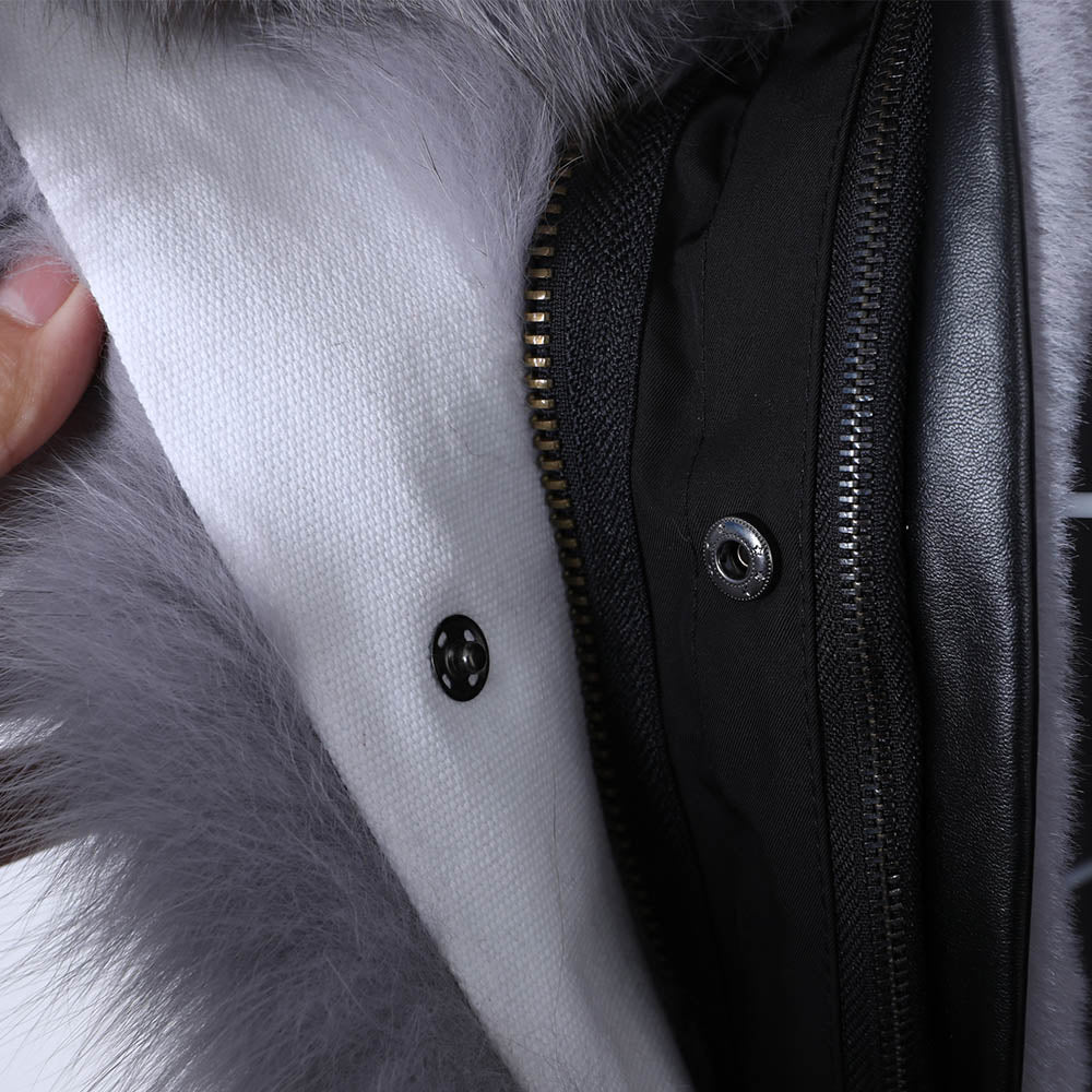 Winter Long Hooded Removable Real Fox Fur Collar Jacket Women  -  GeraldBlack.com